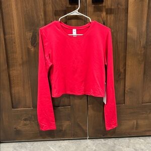 NWT Alosoft Crop Finesse Long Sleeve - Bright Red